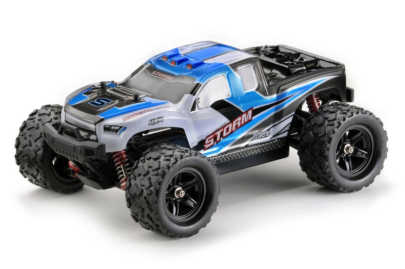 Storm Surge Unleashed: Absima 1/18 Monster Truck - Blue Beast Ready to Rumble!